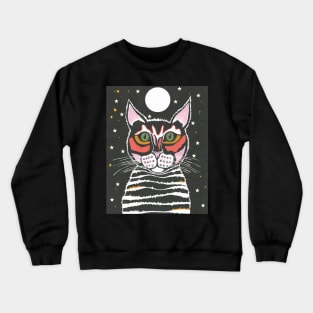 MOON Cat Painting Crewneck Sweatshirt